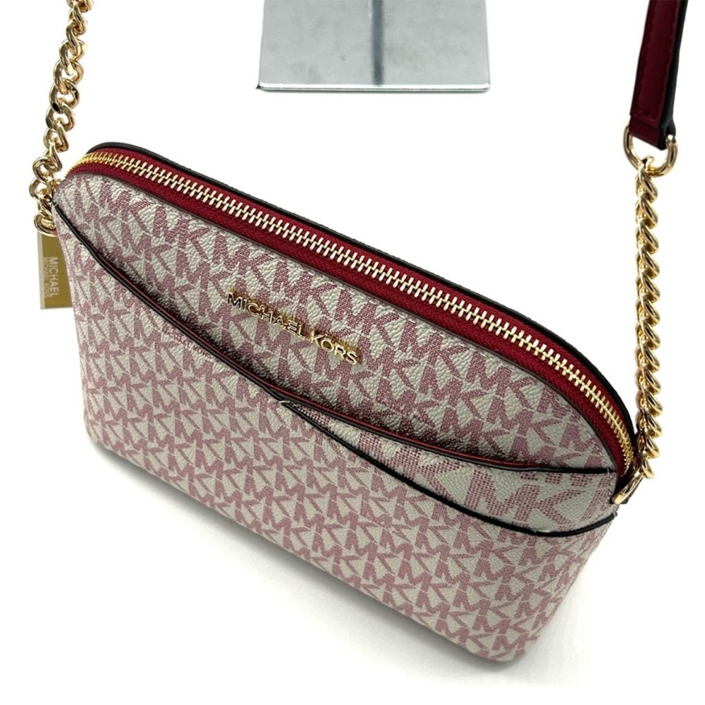 Michael Kors Medium Dome Jet Set Travel Xbody Bag Cherry Multi - Picture 6 of 10